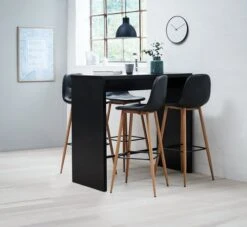 Chaise De Bar JONSTRUP Noir/coloris Chêne -Meubles Soldes Boutique 100339