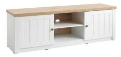 Meuble TV MARKSKEL Blanc/chêne