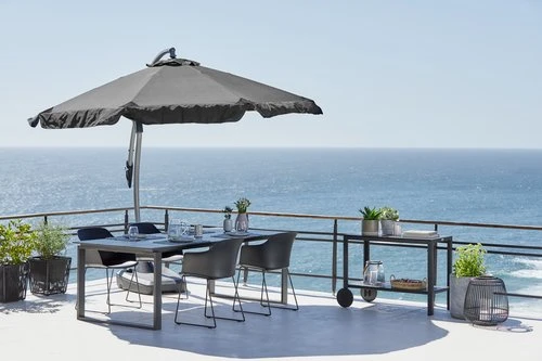 Parasol Déporté HAUGESUND Ø300 Noir 5 Parasol Déporté HAUGESUND Ø300 Noir – Image 5