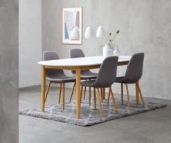 Table EGENS 90x190/270 Blanc -Meubles Soldes Boutique 115555