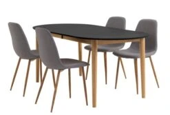 Table EGENS 90x190/270 Noir -Meubles Soldes Boutique 117311