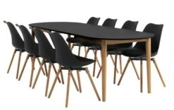 Table EGENS 90x190/270 Noir -Meubles Soldes Boutique 117313