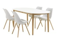 Table EGENS 90x190/270 Blanc -Meubles Soldes Boutique 118353
