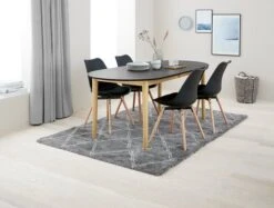 Table EGENS 90x190/270 Noir -Meubles Soldes Boutique 119108