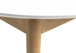 Table MARSTRAND Ø110/110x200 Blanc/naturel -Meubles Soldes Boutique 126788