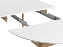 Table MARSTRAND Ø110/110x200 Blanc/naturel -Meubles Soldes Boutique 126813
