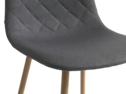 Chaise JONSTRUP Tissu Asphalte/coloris Chêne -Meubles Soldes Boutique 126856