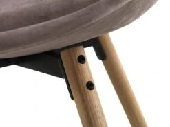 Royal Oak Chaise KASTRUP Velours Rose/chêne -Meubles Soldes Boutique 126861