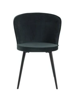 Chaise RISSKOV Velours Vert Foncé/noir -Meubles Soldes Boutique 126872