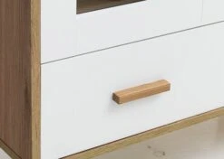 Vitrine GAMMELGAB 2 Portes A/éclairage LED Chêne/blanc -Meubles Soldes Boutique 126940