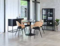 Table RINGSTED Ø100 Placage Frêne Noir -Meubles Soldes Boutique 128713 1