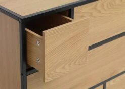 Commode 6 Tiroirs TRAPPEDAL Chêne/noir -Meubles Soldes Boutique 131389