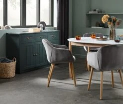 Chaise ADSLEV Velours Gris/naturel -Meubles Soldes Boutique 131881