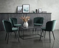 Chaise RISSKOV Velours Vert Foncé/noir -Meubles Soldes Boutique 131887 1