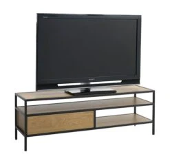 Meuble TV TRAPPEDAL Chêne/noir -Meubles Soldes Boutique 132285