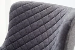 Chaise De Bar PEBRINGE Avec Dossier Tissu Gris/noir -Meubles Soldes Boutique 132680