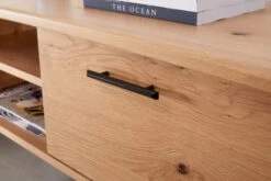 Royal Oak Meuble TV SANDBY 2 Portes Chêne Naturel/noir -Meubles Soldes Boutique 132862