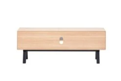 Royal Oak Meuble TV SANDBY 2 Portes Chêne Naturel/noir -Meubles Soldes Boutique 132865