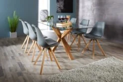 Royal Oak Table AGERBY 90x160 Verre/chêne -Meubles Soldes Boutique 133849