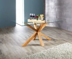 Royal Oak Table AGERBY 90x160 Verre/chêne -Meubles Soldes Boutique 133851
