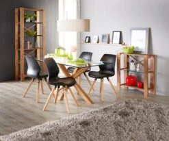 Royal Oak Table AGERBY 90x160 Verre/chêne -Meubles Soldes Boutique 133852