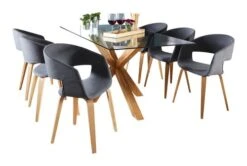 Royal Oak Table AGERBY 90x160 Verre/chêne -Meubles Soldes Boutique 133854