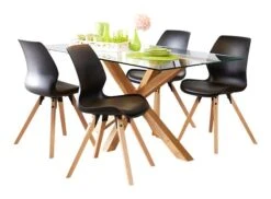 Royal Oak Table AGERBY 90x160 Verre/chêne -Meubles Soldes Boutique 133855