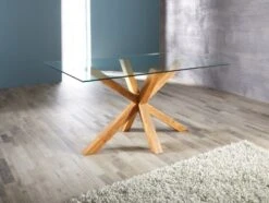 Royal Oak Table AGERBY 90x160 Verre/chêne -Meubles Soldes Boutique 133859
