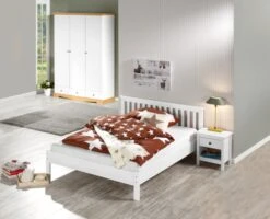 Armoire ROLD 154x216 Blanc/pin -Meubles Soldes Boutique 134111