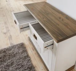 Buffet VILSTED 2 Portes Blanc/brun -Meubles Soldes Boutique 135049