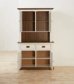 Partie Supérieure VILSTED 2 Portes Blanc/brun -Meubles Soldes Boutique 135066