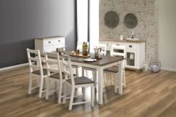 Buffet VILSTED 2 Portes Blanc/brun -Meubles Soldes Boutique 137109