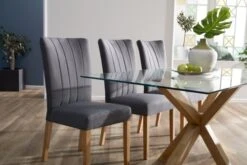 Chaise NORDRUP Tissu Gris/naturel -Meubles Soldes Boutique 137492