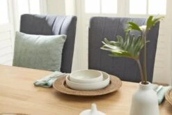 Chaise NORDRUP Tissu Gris/naturel -Meubles Soldes Boutique 137493