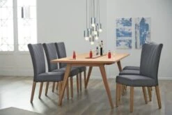 Chaise NORDRUP Tissu Gris/naturel -Meubles Soldes Boutique 137503