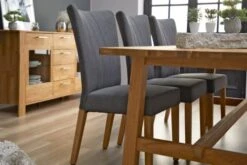 Chaise NORDRUP Tissu Gris/naturel -Meubles Soldes Boutique 137513