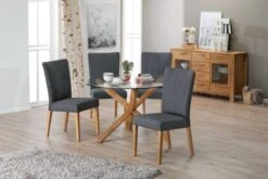 Chaise NORDRUP Tissu Gris/naturel -Meubles Soldes Boutique 137514