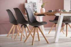 Chaise DREJHUS Tissu Gris Anthracite/naturel -Meubles Soldes Boutique 138022