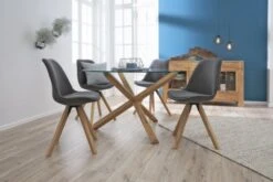 Chaise DREJHUS Tissu Gris Anthracite/naturel -Meubles Soldes Boutique 138031