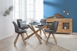 Chaise DREJHUS Tissu Gris Anthracite/naturel -Meubles Soldes Boutique 138032