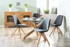 Chaise DREJHUS Tissu Gris Anthracite/naturel -Meubles Soldes Boutique 138034