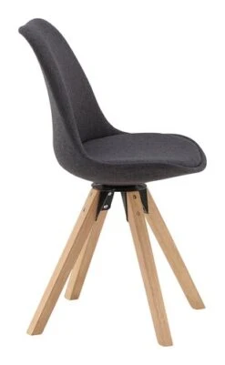 Chaise DREJHUS Tissu Gris Anthracite/naturel -Meubles Soldes Boutique 138035