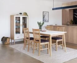 Vitrine GAMMELGAB 2 Portes A/éclairage LED Chêne/blanc -Meubles Soldes Boutique 143749