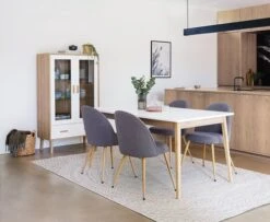 Vitrine GAMMELGAB 2 Portes A/éclairage LED Chêne/blanc -Meubles Soldes Boutique 143750