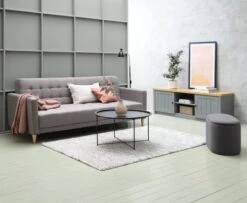 Meuble TV MARKSKEL Gris/chêne -Meubles Soldes Boutique 143780