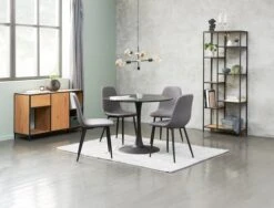 Table RINGSTED Ø100 Placage Frêne Noir -Meubles Soldes Boutique 144312