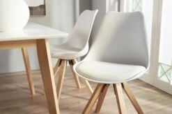 Chaise BLOKHUS Blanc/naturel -Meubles Soldes Boutique 147329