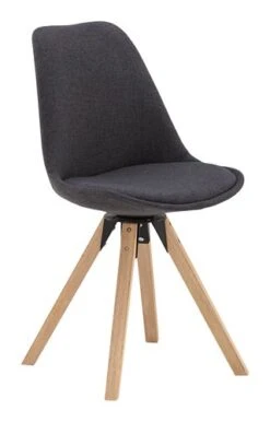 Chaise DREJHUS Tissu Gris Anthracite/naturel