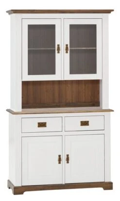 Buffet VILSTED 2 Portes Blanc/brun -Meubles Soldes Boutique 158324