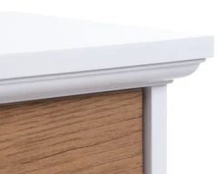 Meuble à Chaussures OLDEKROG 3 Compartiments Blanc/chêne -Meubles Soldes Boutique 162041